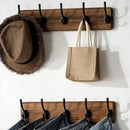 SKOLOO Rustic Wall Mounted Coat Rack, Case of 2, Pine Solid Wood Coat Hook Hanger - 5 Hooks for Hanging Clothes Robes Towels Coats by CozyNest Decor