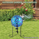 VOREEN 10-Inch Gazing Ball Glass Mosaic Gazing Globe, Outdoor Reflective Ball Yard Decoration for Homes, Patio, Lawn and Gardens, Gift for Mom Wife Friend, Blue and Amber by CozyNest Decor