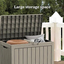 45 Gallon Patio Storage Box - Waterproof Deck Box for Outdoor Toys, Space-Saving Resin Chest with Lock for Cushions & Pool Gear, UV-Resistant, Ash Grey by GreenHaven Gardens