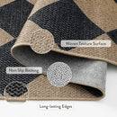 Lahome Checkered Easy Jute Runner, 2x6 Kitchen Runner Rug Non Slip Washable Outdoor Rug for Entryway Indoor, Checkerboard Black Indoor Outdoor Carpet for Hallway 6ft Entry Front Door by CozyNest Decor