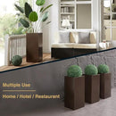 Metallic Heavy Tall Outdoor/Indoor Planter Box 14Lx14Wx30H Inches, Rectangular Tall Planter, Large Flowerpot, ‎25 Pounds, Espresso, No Assembly Required 1 Pack by GreenHaven Gardens