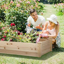 8 Feet Outdoor Wooden Raised Garden Bed, Elevated Planting Planter Box Kit for Vegetables Fruits Grow Yard Gardening, Natural by GreenHaven Gardens