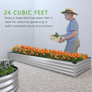 12x2x1FT Galvanized Raised Garden Bed Kit,Vegetable Boxes-Rectangle Metal Flower Box,Large Planter Raised Beds Outdoor Garden for Planting,Fruit,Herb-Sliver by GreenHaven Gardens