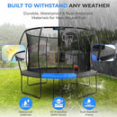 SereneLife 8FT 10FT 12FT 14FT Outdoor Trampoline for Kids - Recreational Backyard Trampoline with Curved Safety Poles and Net Enclosure- ASTM Approval for Kids Adults by TinyTreasures Baby Boutique