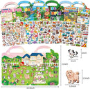 6 Set Reusable Sticker Books for Toddlers 2-4,1-3, Kids 3D Puffy Stickers (Dinosaurs, Forest, Town, Pets, Construction, Insects), Sticker Activity Books by TinyTreasures Baby Boutique