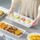 MALACASA 3 Tier Serving Trays for Party, 14 Inch Porcelain White Trays for Serving Food, Dessert Stand with Collapsible Gold Metal Rack by CozyNest Decor