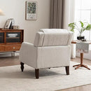 Kidol & Shellder Beige Oversized Accent Chair for Living Room Set of 2 Modern Reading Chair with Back Wide Upholstered Comfy Single Sofa Chair for Bedroom Lounge Side Corner Boucle Fabric Armchair by CozyNest Decor