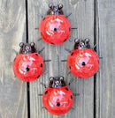 GIFTME 5 Metal Garden Yard Art Decorative 4 Pack Ladybugs Outside Garden Wall Sculptures(RED) by GreenHaven Gardens