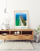 HesenDot Natural OAK Wood Framed Anna Maria Island Wall Art,12x16in Florida Seascape Canvas Wall Print,Classic Urban Landmark Wall Decor for Living Room, Bedroom,Office Gallery Set of 1 by CozyNest Decor