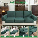Couch Cushion Covers for Sectional Sofa, Stretch Soft Sofa Slipcovers Washable Wear-Resistant Universal Furniture Protector for Living Room(2 Seaters Covers, Green) by CozyNest Decor