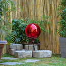 Alpine Corporation 10" Diameter Indoor/Outdoor Glass Gazing Globe Yard Decoration, Red by GreenHaven Gardens