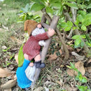 Garden Gnome Statue, Funny Climbing Ladder Gnomes Figurine Resin Sculpture Outdoor Decor for Patio Yard Lawn Porch Ornaments Gift by CozyNest Decor
