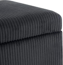 Adeco 18 Inch High Faux Fur Grey Cube Ottoman Storage, Fluffy Striped Velvet Chair Foot Stools, Small Bench Upholstered Vanity Stool with Hinged Lid, Solid Wood Legs by CozyNest Decor