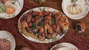 Bico Pumpkin Feast Ceramic 16 inch Oval Platter, Microwave & Dishwasher Safe by CozyNest Decor