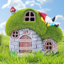ILLUMINEW House Garden Statues with Solar Lights, LED Cute Flocked Fairy House with Gnomes Garden Figurine, Outdoor Patio Yard Lawn Decorations Gift by GreenHaven Gardens