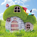ILLUMINEW House Garden Statues with Solar Lights, LED Cute Flocked Fairy House with Gnomes Garden Figurine, Outdoor Patio Yard Lawn Decorations Gift by GreenHaven Gardens