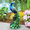Solar Garden Decor Peacock Statues with Succulent LED Lights,Peacock Figurine Lights Outdoor Decorations for Yard Lawn Patio Balcony Whimsical Art Outside,Gifts for Mom Grandma Women by CozyNest Decor