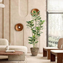Artificial Rubber Plant 6FT Faux Plants Indoor Fake Rubber Tree with White Planter, Tall Fake Plants Potted Tree Floor Plant in Pot, Artificial Trees for Home Office Room Outdoor Decor by CozyNest Decor