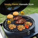 Brand-Man RODEO Steel Kamado Charcoal Grill & Smoker - 22" Cast Iron Grates, Grilling Basket, Large Prep Table Cart, Ideal for Outdoor Cooking by GreenHaven Gardens