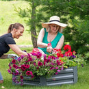 Sunnydaze Galvanized Raised Garden Bed - Metal Raised Bed for Gardening - Outdoor Planter Box for Flowers, Plants, and Vegetables - Gray - 12.25" Hexagon by GreenHaven Gardens
