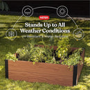 Keter 48" X 48" inches Wood Look Raised Garden Bed, Durable Outdoor Herb Garden Planter for Vegetables, Flowers, and Succulents, Brown by GreenHaven Gardens