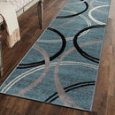 Rugshop Modern Wavy Circles Design Runner Rug 2'7" x 6' Blue by TinyTreasures Baby Boutique