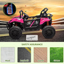 24V 2 Seater Ride On Car Truck, Power Wheels Kids UTV w/Parent Remote Control, 3.1 MPH Max Speed, Music Player, LED Lights & Storage, Electric Vehicle Ride On Toy for Kids Toddler Ages 3-8, Pink by TinyTreasures Baby Boutique