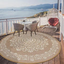 Pauwer Waterproof Outdoor Rug 6ft, Reversible Plastic Straw Patio Camping Rug, Indoor Outdoor RV Mat Carpet for Deck, Camper, Porch, Balcony, Backyard, Picnic, Floral Brown by GreenHaven Gardens
