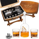 Large Display Whiskey Wine Decanter With Antique Ship Handcrafted Wood Barrel Storage De by The Wine Savant
