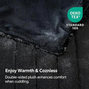 BEDELITE Faux Fur Throw Blanket for Couch, Soft and Cozy 3D Ribbed Fluffy Blanket, Thick Warm Plush Fuzzy Faux Rabbit Fur Blanket for Women Gift (Black, 60"x 80") by CozyNest Decor