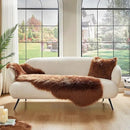 AMTOVO Faux Sheepskin Rug, Coffee Ultra Soft Fluffy Shag Area Rug, 2 x 6 ft Faux Fur Rug for Bedroom Sofa Throw Cushion Room Decor, Sheepskin by CozyNest Decor