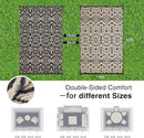 OLANLY Outdoor Rug Waterproof 9x12 ft Clearance, Reversible Outdoor Plastic Straw Rug with Floral Pattern, RV Mat for Patio, Camping, Balcony, Deck, Backyard, Black & Beige by CozyNest Decor
