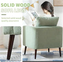 Barrel Accent Chair with Back Pillow, Large Teddy Upholstered Armchair with Solid Wood Legs Modern Reading Chairs for Living Room Bedroom by CozyNest Decor