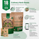 Organo Republic 18 Culinary Herbs Seeds Variety Pack - 10,180+ Heirloom, Non-GMO, Herbs Seeds for Outdoor and Indoor Home Gardening, Including Rosemary, Thyme, Oregano, Mint, Basil, Parsley by GreenHaven Gardens