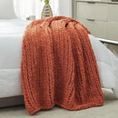 Amélie Home Chunky Knit Throw Blanket for Couch, Soft Chenille Crochet Blanket for Sofa, 50"x60", Burnt Orange by CozyNest Decor