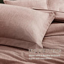 Monbix Queen Comforter Set - 7 Pieces Dusty Pink Cationic Dyeing Bed in a Bag Queen Bedding Sets with Sheets, Pillowcases & Shams, Reversible Bedding Comforters by CozyNest Decor