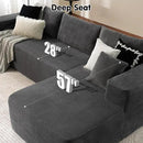 ovios 104" Cloud Sectional Couch with L-Shape Chaise,Modern Modular Sofa with Deep Seat, Upholstered Couches for Living Room Bedroom,No Assembly Required, Grey (Corduroy Fabric) by CozyNest Decor