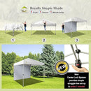 CROWN SHADES 8x8 Pop Up Canopy with 1 Side Wall - Beach Tent with One Push Setup - Outdoor Sun Shade for Events, Parties, Camping - Gazebo with STO-N-Go Cover Bag (White) by GreenHaven Gardens