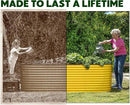 9-in-1 Galvanized Raised Garden Beds Outdoor // 8×2×2.5 ft Modular Planter for Gardening, Vegetables, Flowers // 32" Extra Tall Metal Raised Garden Bed (Yellow) // Patented Design Planter Box by GreenHaven Gardens