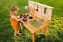 Noble Toys Mini Mud Kitchen with Functional Stovetop Sink for Kids | Pretend Play Toddler Table with Running Water | Outdoor Playset Working Sink | Real Wooden Kitchens | Preschool Equipment by TinyTreasures Baby Boutique