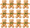 HyDren 12 Pack Bear Stuffed Animals 10 Inch Operation Christmas Bulk Items Small Bear Party Favors Plush Toys for Baby Shower Centerpiece Christmas Birthday Gifts(Light Brown) by TinyTreasures Baby Boutique