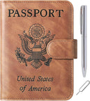 Passport Holder Cover Wallet Travel Essentials Leather Rfid Blocking Case Vacation Luggage Must Haves Travel Accessories for Men Women (120