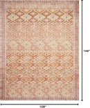 Loloi Layla Collection LAY-16 Natural/Spice 9'-0" x 12'-0" .13" Thick Area Rug, Soft, Durable, Vintage Inspired, Distressed, Low Pile, Non-Shedding, Easy Clean, Printed, Living Room Rug by CozyNest Decor