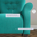BELLEZE Modern Accent Chair for Living Room, High Back Armchair with Wooden Legs, Upholstered Wingback Chair Padded Armrest Single Sofa Club Chair for Living Room, Bedroom - Allston (Mallard Teal) by CozyNest Decor