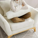 Large-Sized Accent Chair, Thick Cushion Bedroom Reading Chair, Comfortable Living Room Single Sofa, Boucle Milky White by CozyNest Decor