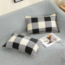 decorUhome Buffalo Plaid Check Throw Pillow Covers 12x20 Set of 2, Outdoor Lumbar Decorative Farmhouse Neutral Pillow Covers with Stitched Edge for Bed Couch Sofa, Black and White by CozyNest Decor