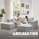 Hobestluk Modular Sectional Sofa Memory Foam Couch Oversized Sectional Sofa 3-Seater with Chaises Cloud Couch with Removable Cover U Shaped Sofa for Living Room (Plush Grey, U Shape) by CozyNest Decor