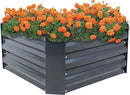 Sunnydaze 11.75" H Raised Metal Garden Bed - Galvanized Raised Garden Bed Outdoor for Vegetables and Flowers - Dark Gray - Square by GreenHaven Gardens