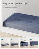 SONGMICS Mazie Collection - 30 Inches Folding Storage Ottoman Bench, Ottoman Foot Rest, End of Bed Bench, Storage Chest, Load 660 lb, for Living Room, Bedroom, Entryway, Misty Blue ULSF047Q01 by CozyNest Decor