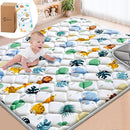 Baby Play Mats for Floor, 71x59 Playpen Mat for Babies, Extra Thicker & Soft Floor Crawling Mat, Foldable Non-Slip Playmat Cushioned for Infants Toddlers, Cute Animal Design by TinyTreasures Baby Boutique